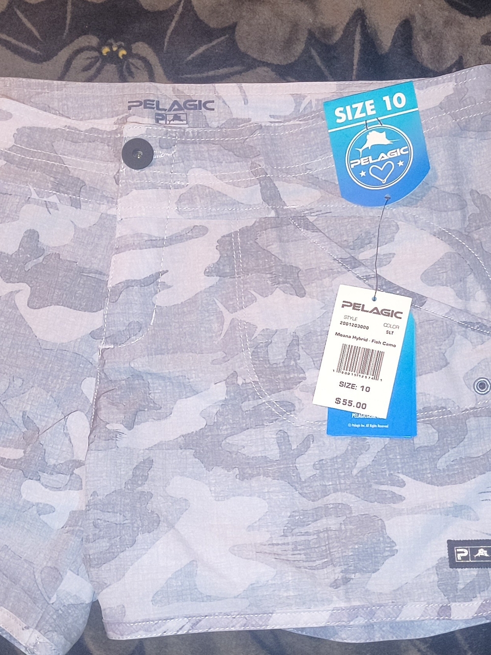 Pelagic Light Blue Camo Athletic Shorts